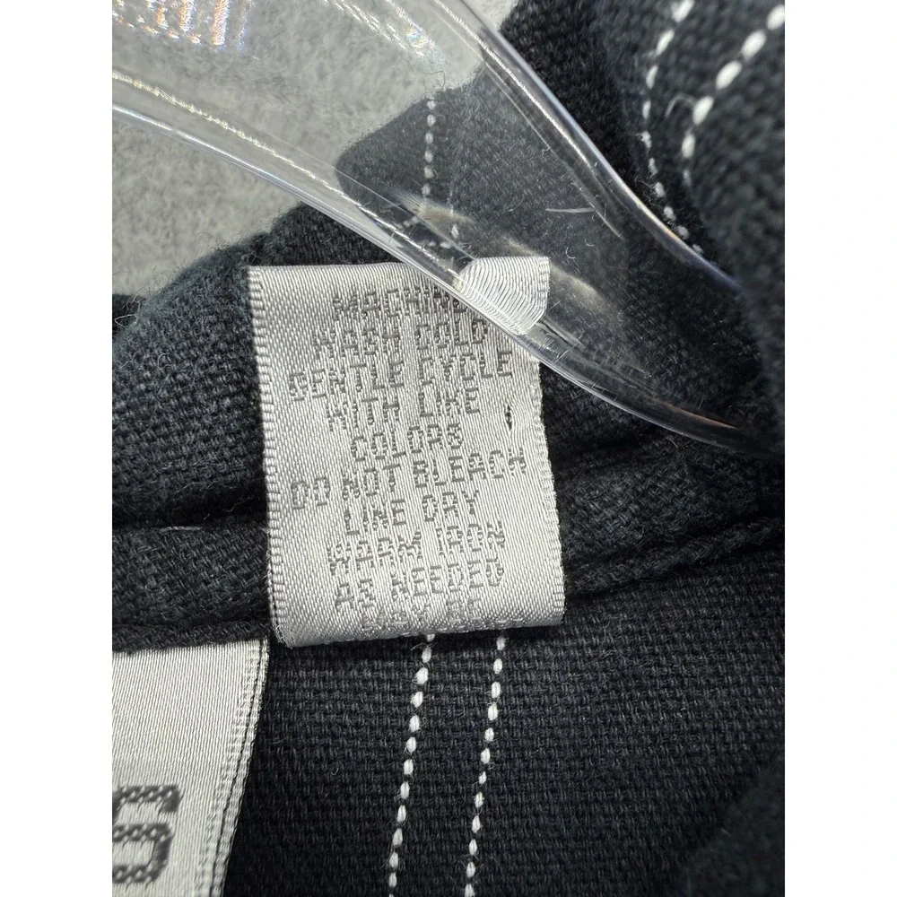 Chico's Jacket Women Size 1 (Medium) Striped Hooded‎ Full Zip Linen Cotton Blend
